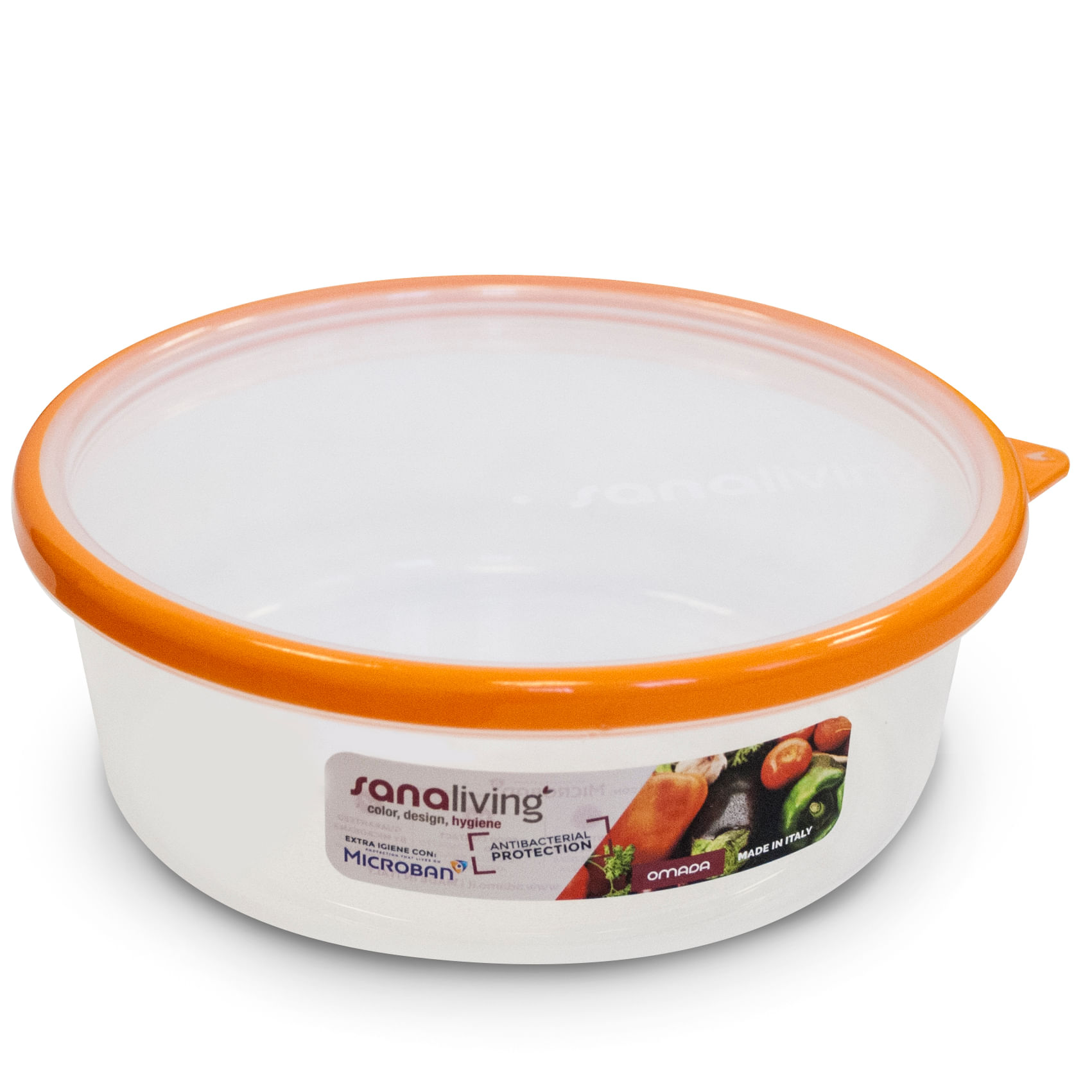 Cutie de conservare alimente rotunda Sanaliving 18x6,5 cm. 1L