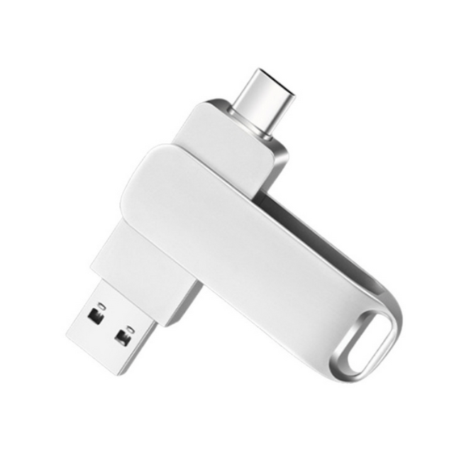 Memorie USB Dual Drive SpectrumPoint®, 4 Gbps, USB 3.1, USB Type-C, Metal, Argintiu