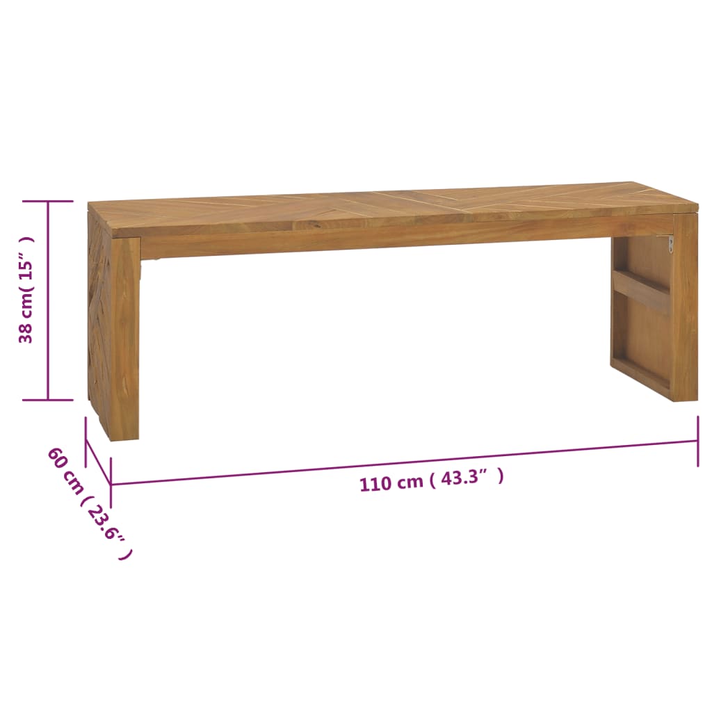 Comoda TV, 110 x 60 x 38 cm, lemn masiv de tec — imaginea 7