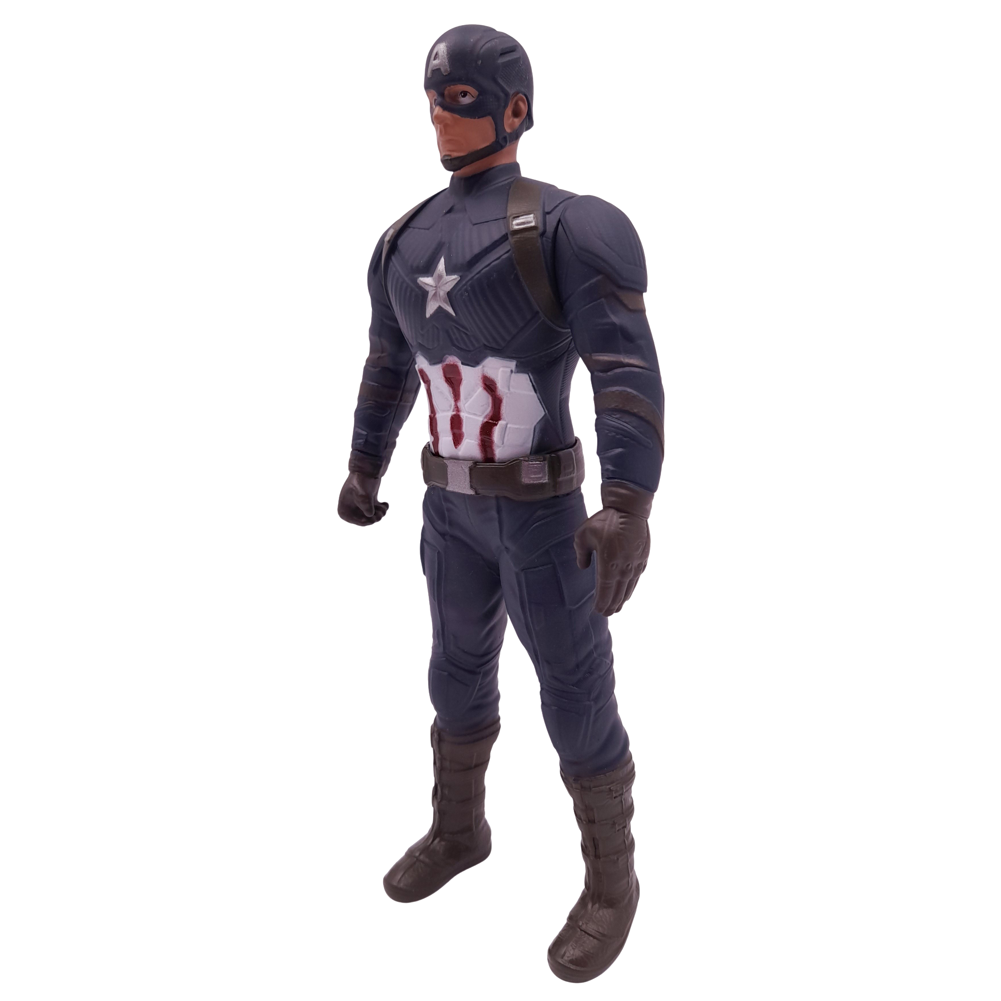 Costum Captain America pentru copii IdeallStore®, First Avenger, poliester, 7-9 ani, albastru, figurina inclusa - 2 | YEO