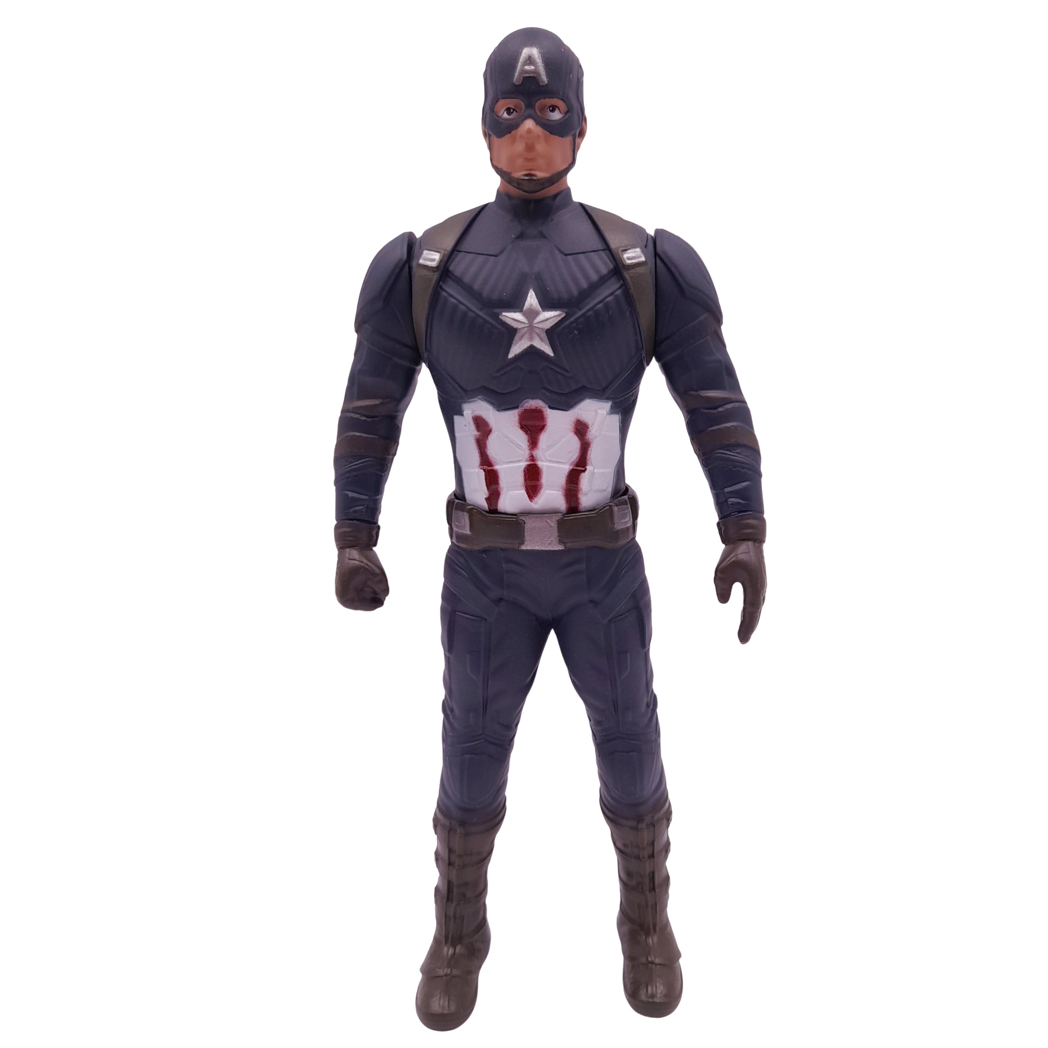 Costum Captain America pentru copii IdeallStore®, First Avenger, poliester, 7-9 ani, albastru, figurina inclusa - 1 | YEO