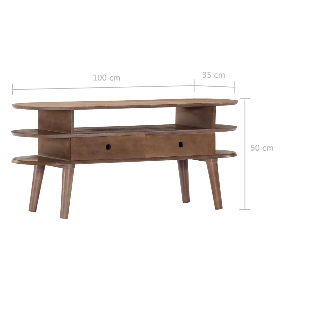 Comoda TV, 110 x 35 x 50 cm, lemn masiv de acacia — imaginea 7