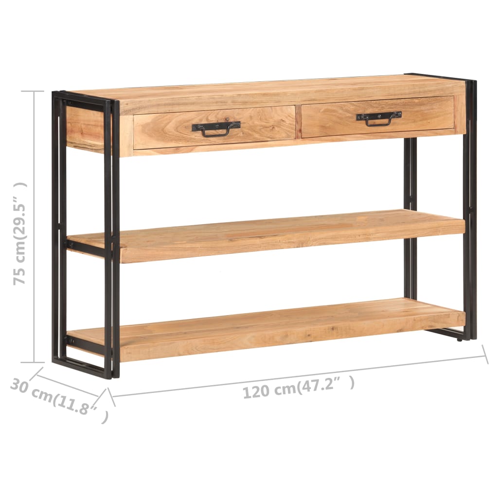 Servanta, 120 x 30 x 75 cm, lemn masiv de acacia — imaginea 4