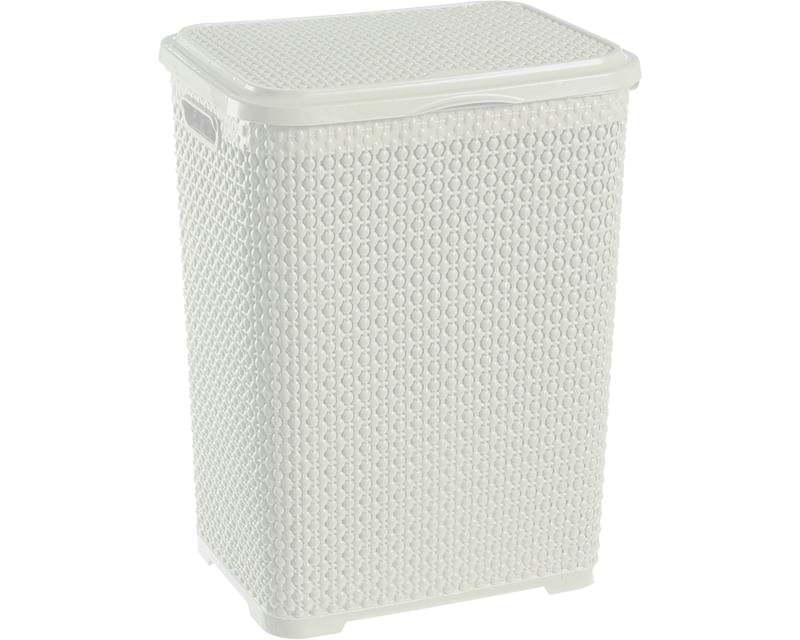 Cos pentru rufe perlat, alb, 45L