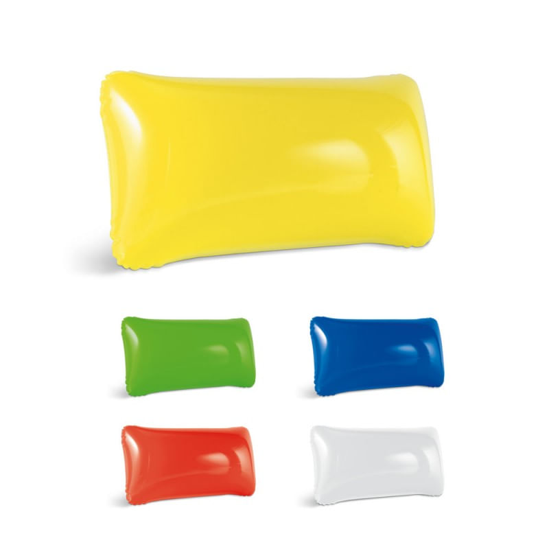 Pachet 5 perne gonflabile pentru plaja sau camping alb, galben, rosu, albastru, verde 31/19 cm