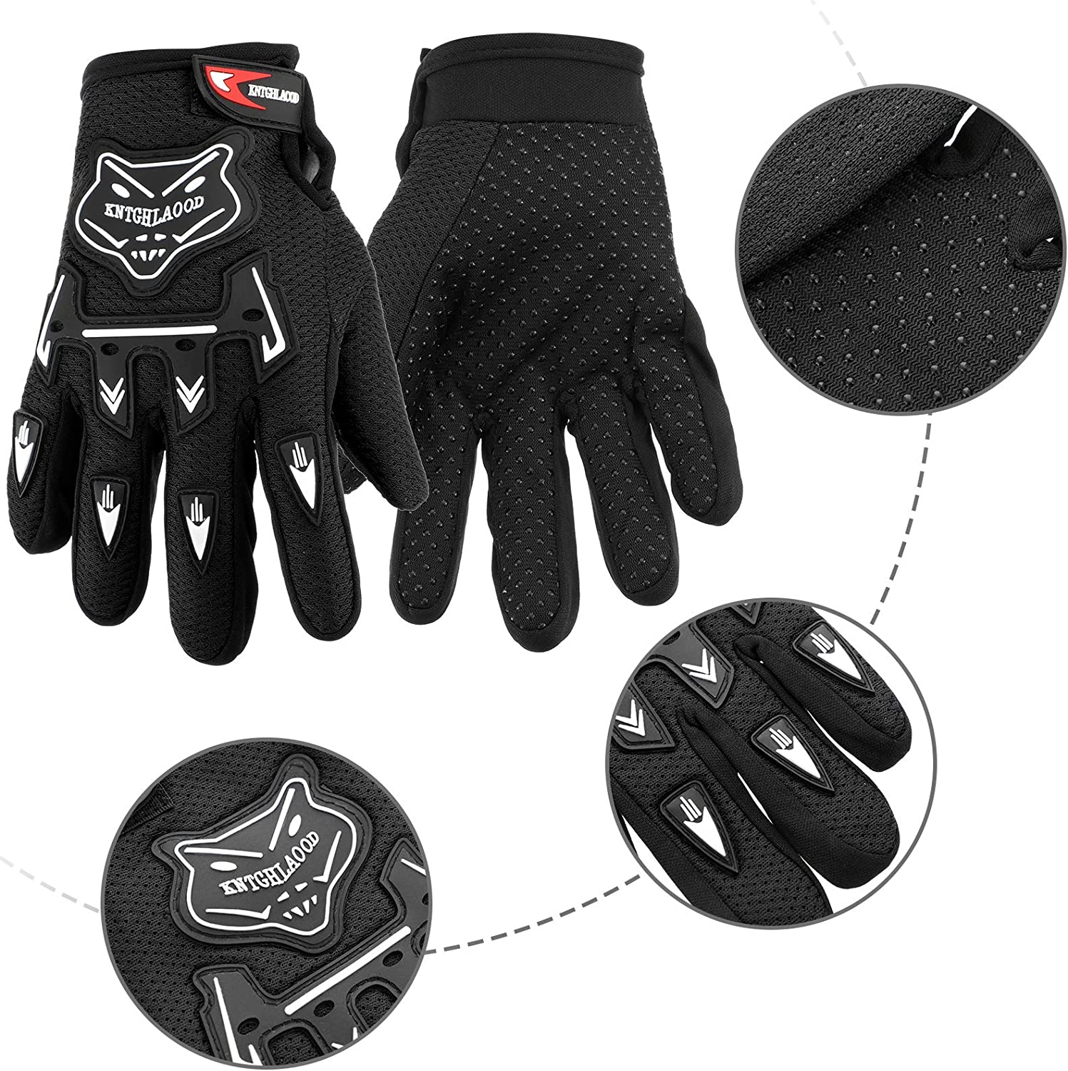 Manusi pentru Motocross, ATV, Ciclism Enduro, material impermeabil si respirabil, protectie Monturi, M, Negru - 1 | YEO