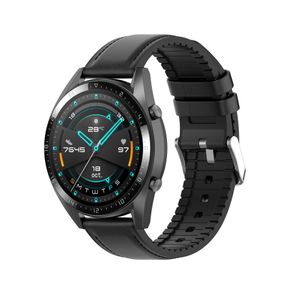 curea piele huawei watch gt 2 pro Curea piele ecologica Samsung Galaxy Watch 46 mm, 3, Gear S3, Huawei GT, GT 2, GT 2e, GT 2 Pro, GT 3 46 mm, Negru