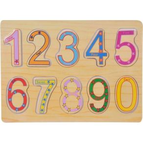 Toys & Games Puzzle Educational din lemn, cu numere colorate si denumire in engleza, BBL1650