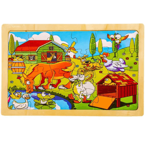 Toys & Games Puzzle Educational din lemn, 24 piese, Ferma animalelor 1, LIB-BBL4972