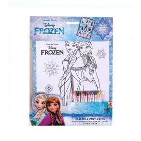 Set desen, stickere, 8 creioane cerate, personaj Frozen, 21x26 cm, Multicolor, JMB-BBL6019