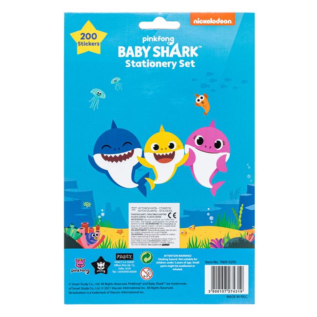 Set 200 stickere,cu Baby Shark, Multicolor, JMB-BBL7649 - 1 | YEO