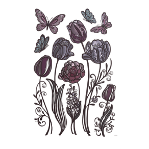 imagini cu flori de primavara si fluturi Sticker de perete Flori si Fluturi, 60 x 32 cm, Multicolor, JMB-BBL2920
