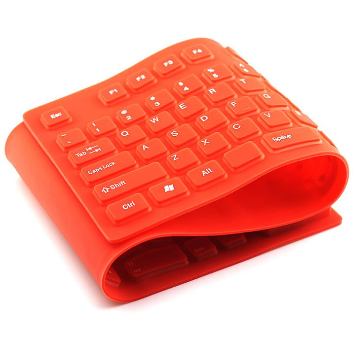 Tastatura flexibila din silicon, cablu USB, 110 taste, Rosu, TCL-BBL3771
