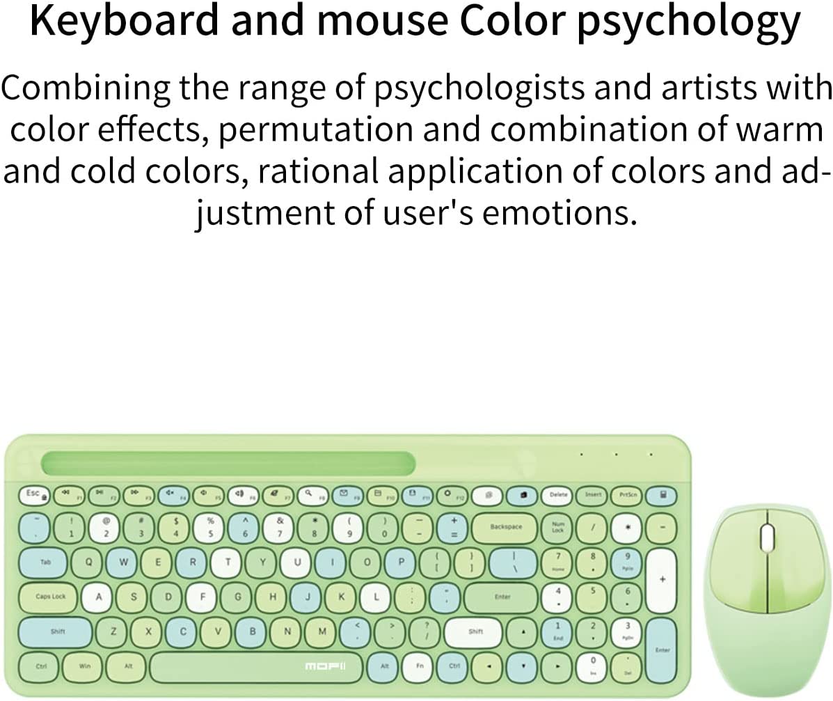 Kit tastatura multimedia si mouse wireless, 2.4 GHz, 1600 DPI, 3 butoane si scroll, 888, Verde, WRB-BBL6817 - 3 | YEO