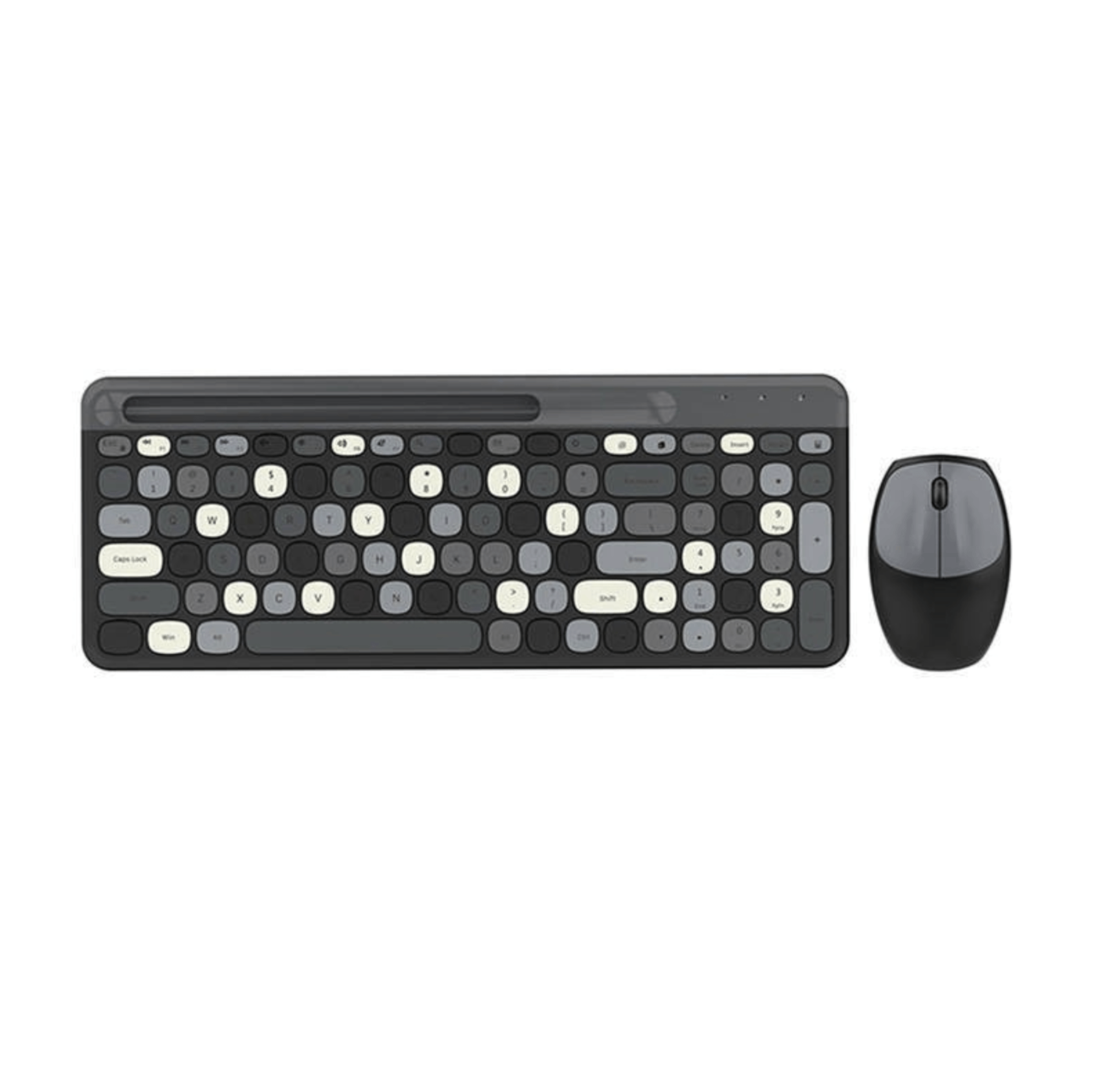 Kit tastatura multimedia si mouse wireless, 2.4 GHz, 1600 DPI, 3 butoane si scroll, 888, Negru, WRB-BBL6815