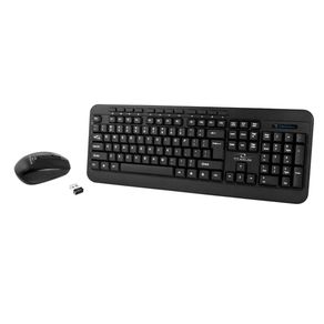 Electronics Kit tastatura multimedia fara fir si mouse wireless, 2.4 GHz, 1600 DPI, 3 butoane si scroll, Negru, TCL-BBL3773