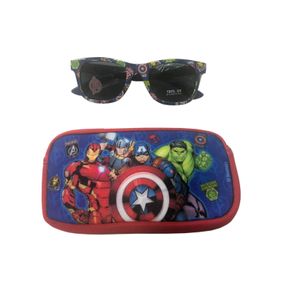 ochelari de soare pentru copii cu protectie uv Set ochelari de soare si etui pentru copii, model Avengers, 100% protectie UV, +3 ani, Albastru Multicolor