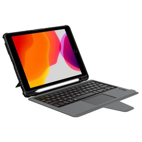 Electronics Husa smart cu tastatura pentru iPad 10.2 inch, 2019/2020/2021, functie kickstand si suport pentru Pencil, Negru