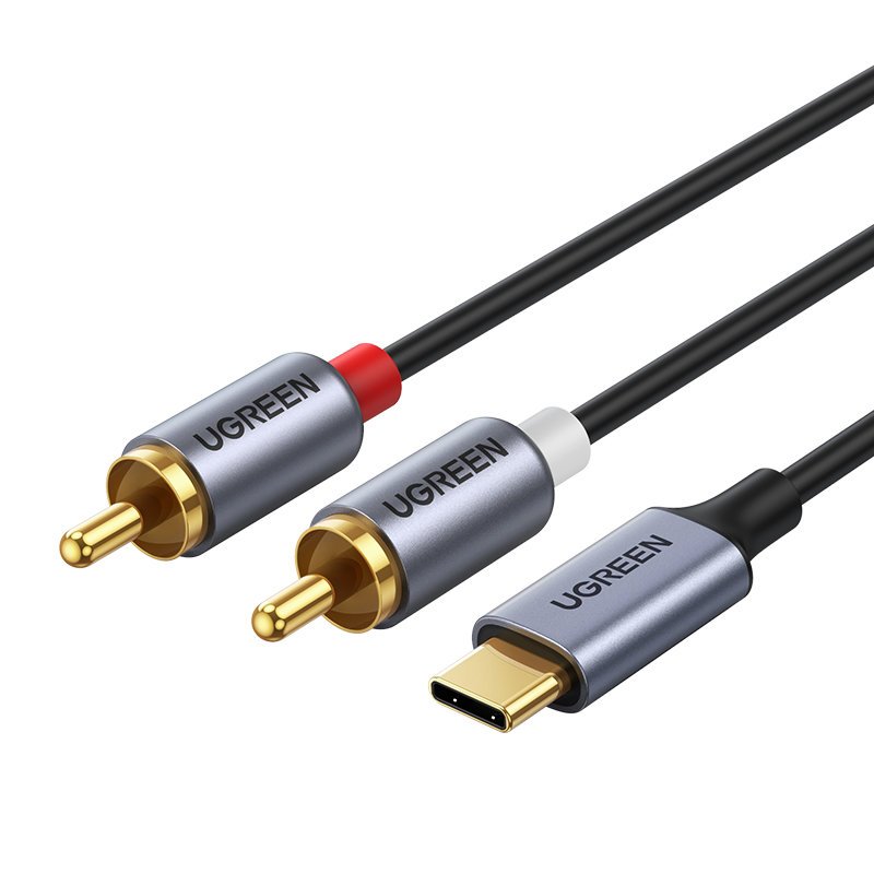 Cablu Type-C la 2 RCA Premium Quality, pentru telefon, PC, Notebook, tableta, MP4, negru, 1.5 m