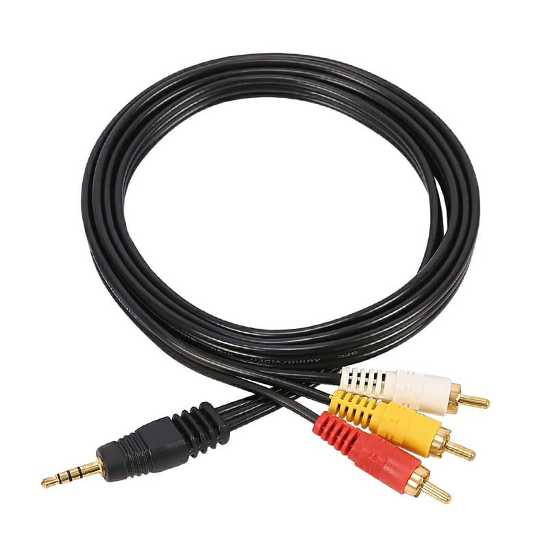 Cablu conector 3 RCA la Jack 3.5 mm tata, pentru camera video, 1.5 m, Negru, BBL1868