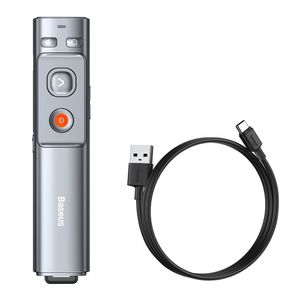 Laser pointer wireless cu adaptor Type-c- USB, incarcare Tip-C, 100m, butoane multimedia Laser pointer wireless cu adaptor Type-c- USB, incarcare Type