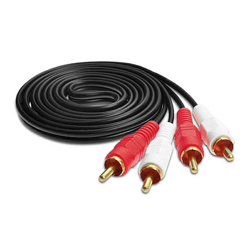 Cablu audio stereo 2 RCA tata la 2 RCA tata, 10 m, Negru, BBL1874