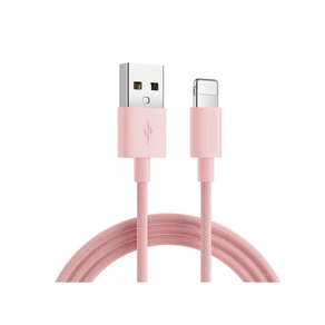 transfer date de pe android pe iphone Cablu USB - conector compatibil iPhone, 2.4A, incarcare fast charge si transfer date, 1 m , Ranforsat, Roz