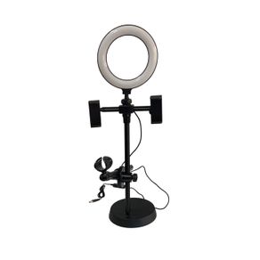 Cameras & Optics Lampa Selfie Light Ring suport telefon si microfon, inaltime 55 cm, streaming, selfie, conferinte, lumina LED, negru