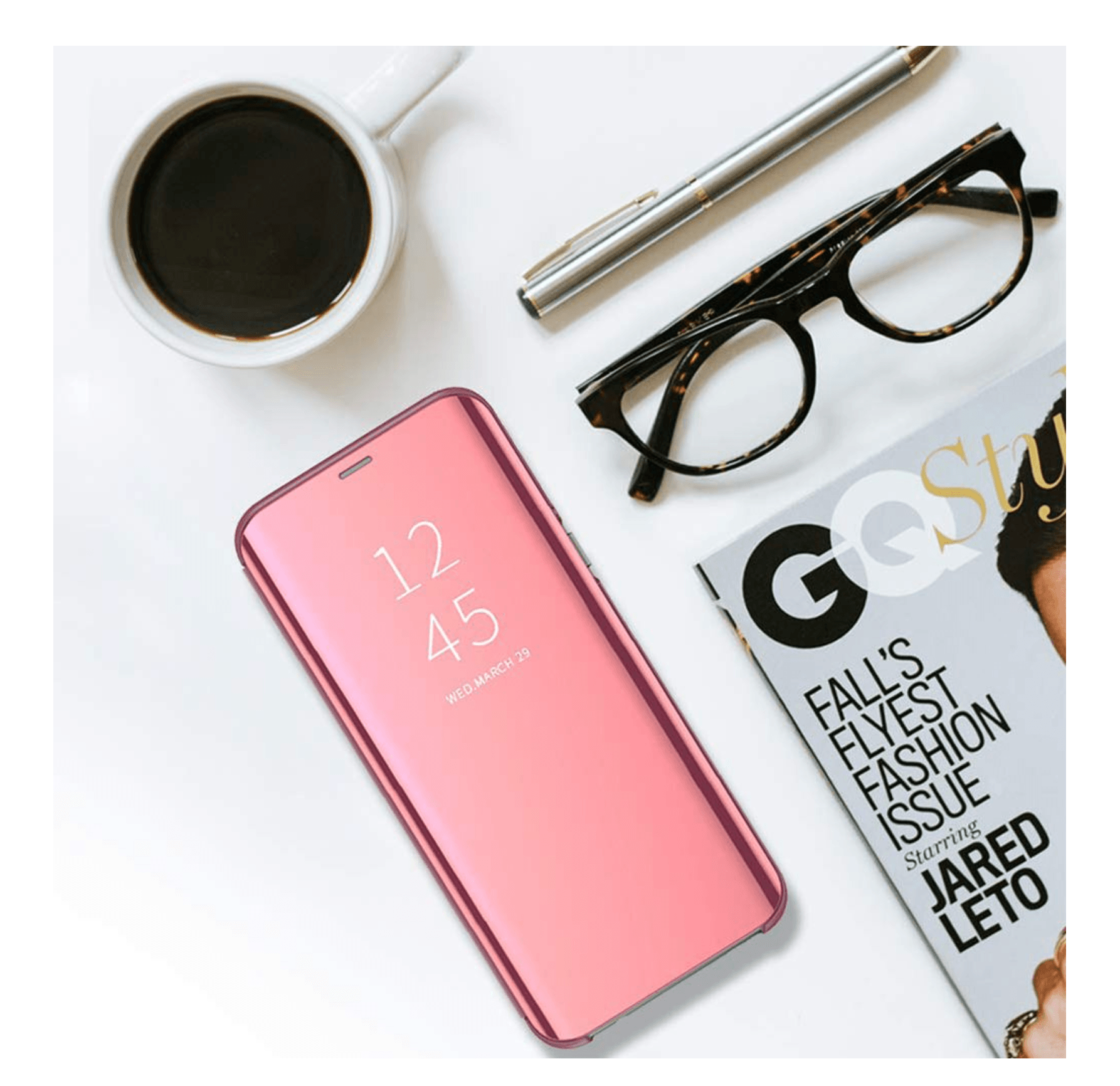 Husa Clear View, Samsung Galaxy S9 Plus, flip cover, Rose, CRB-BBL6573 - 4 | YEO