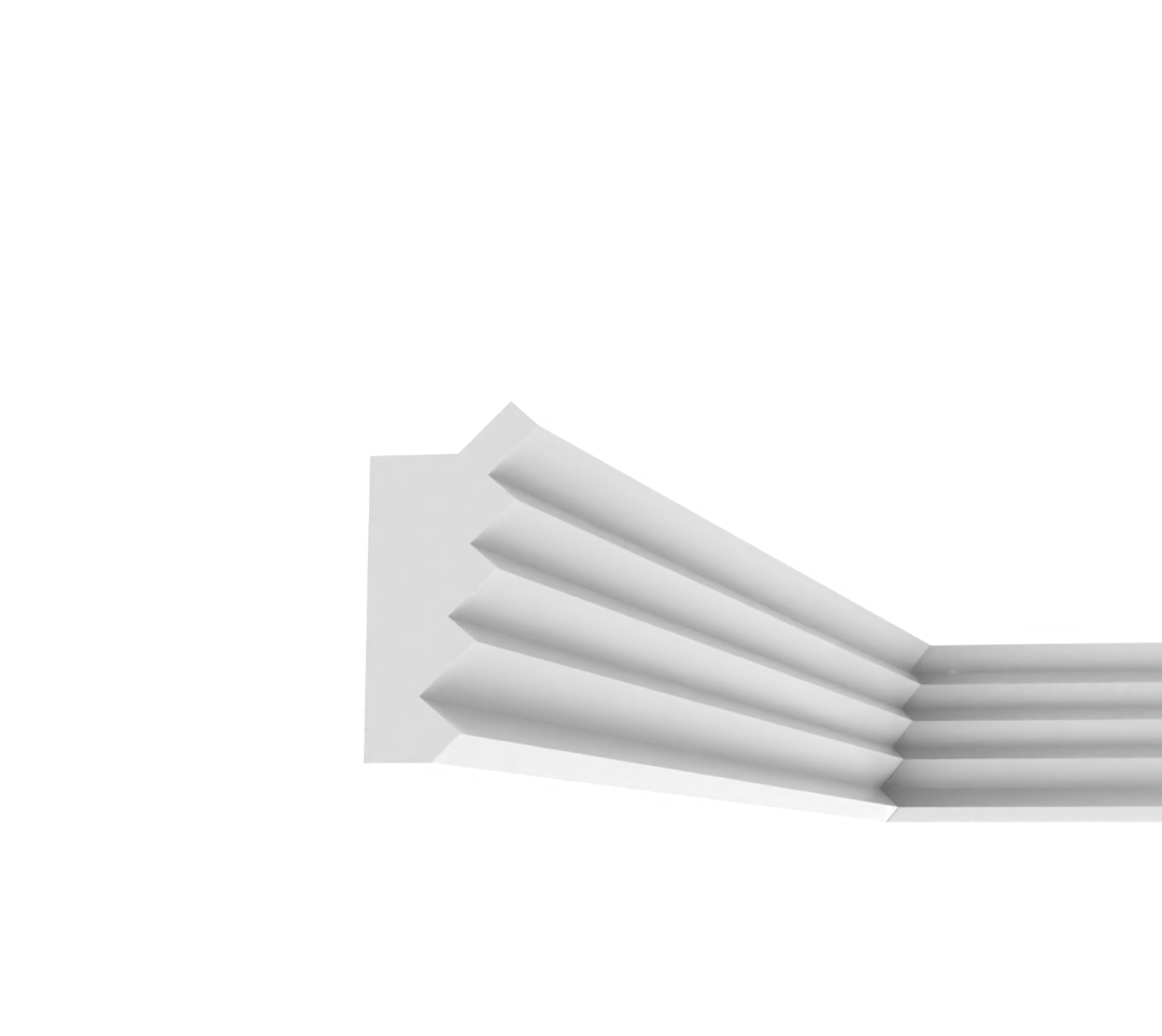 Bagheta decorativa pentru banda led din polistiren extrudat, alb 130×65×2000mm, Bl26 — imaginea 2