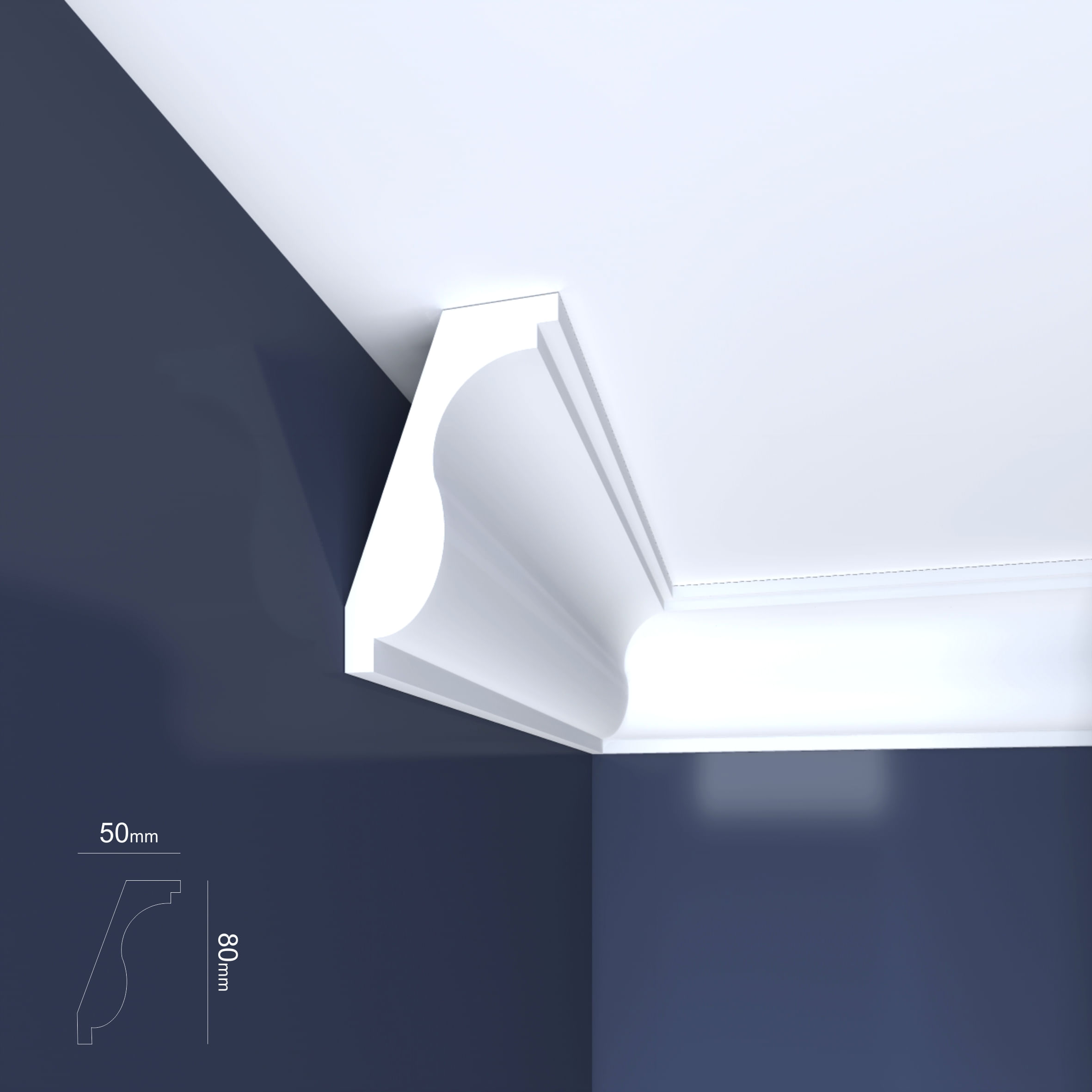 Scafa decorativa din polistiren xps Thermodecor B01, 2 m — imaginea 3