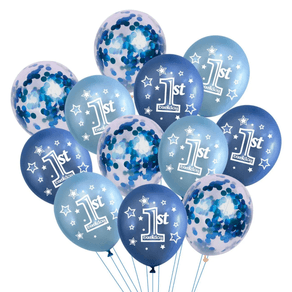 Set 12 de baloane 1st Birthday, culori metalice, ghirlanda, Multicolor, JMB-BBL4368