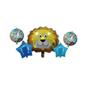Set 5 baloane Happy Birthday, Personaj Leu, Multicolor, JMB-BBL6480