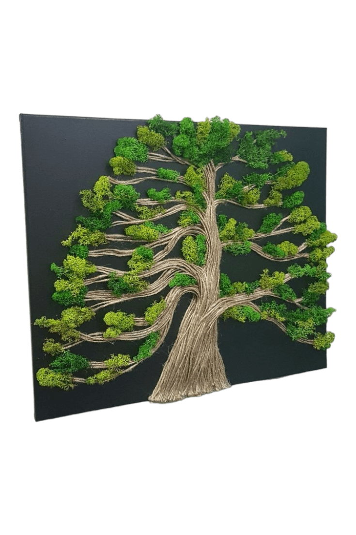 Tablou cu licheni naturali stabilizati Copac 3D, M2, 30X40 cm