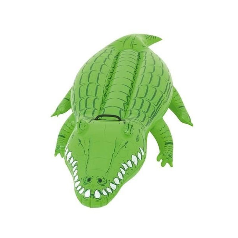 Saltea gonflabila pentru apa model crocodil, Bestway, vinil rezistent, maner, 168x89 cm, verde