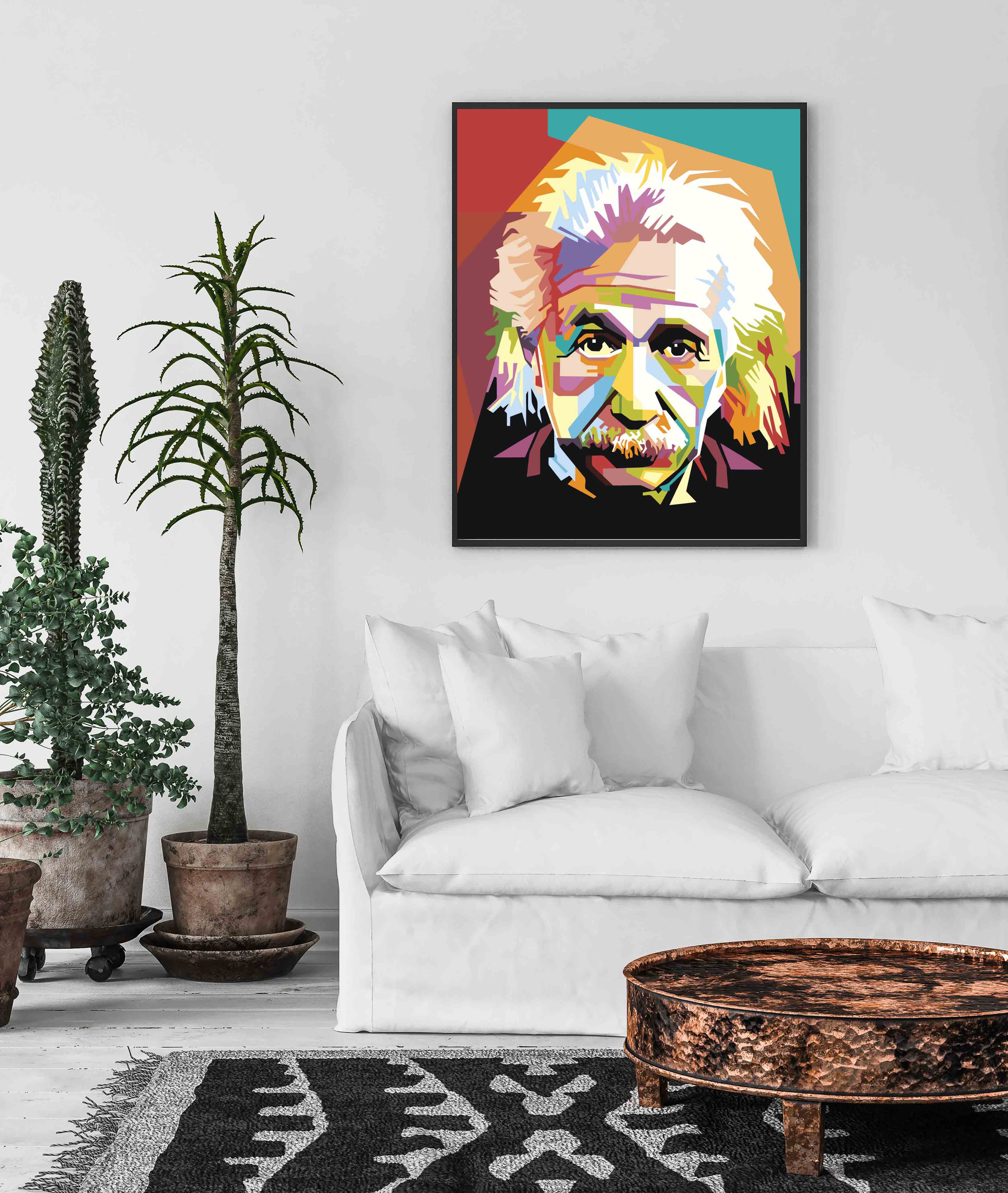 Set pictura pe numere Albert Einstein 3023, panza bumbac pe rama lemn - 2 | YEO