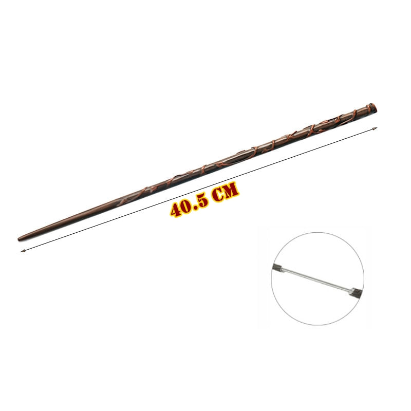 Bagheta de colectie IdeallStore®, Hermione Granger, insertii metalice, 40.5 cm, maro