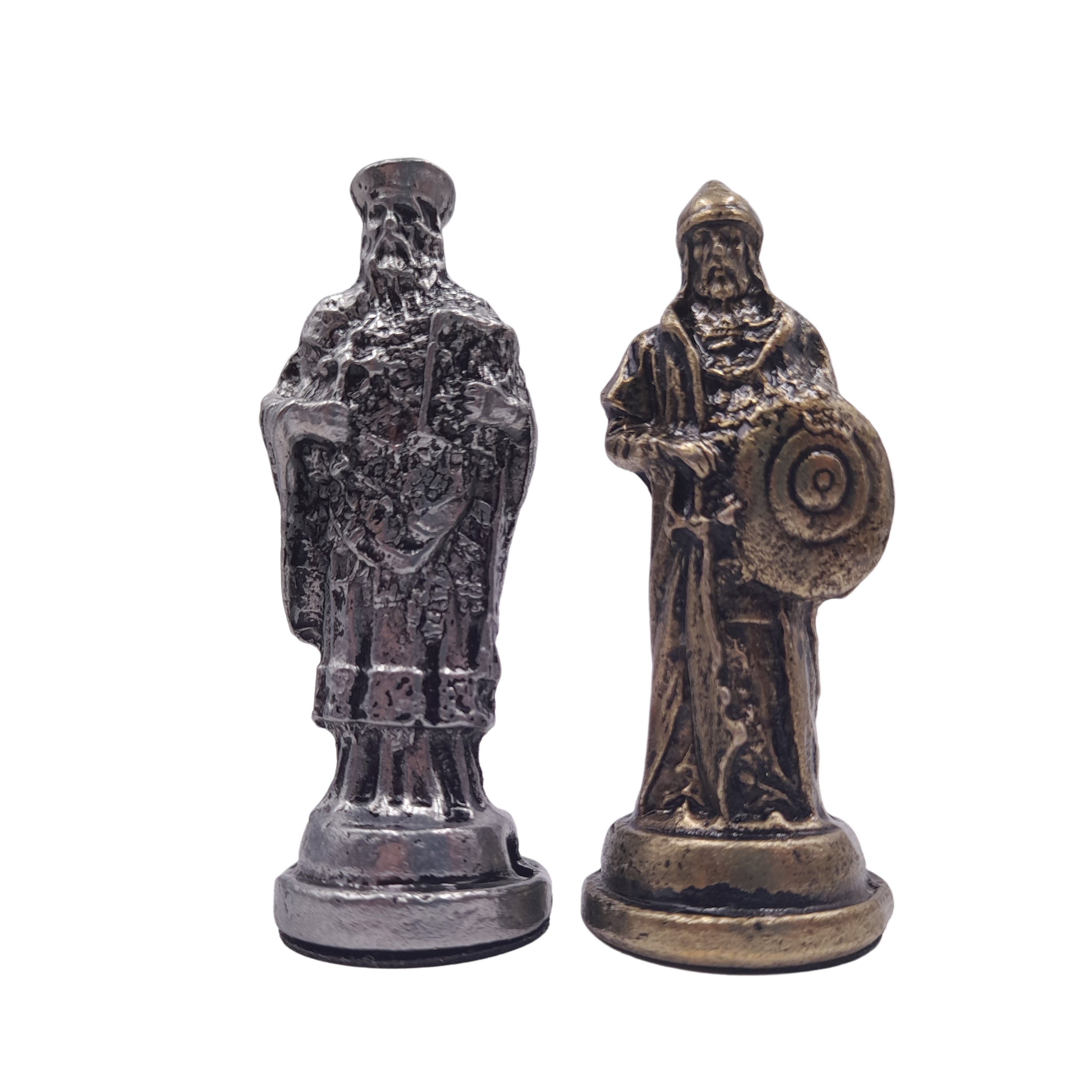 Piese de sah IdeallStore®, Chess Battle, metalice, lucrate manual, multicolor - 3 | YEO