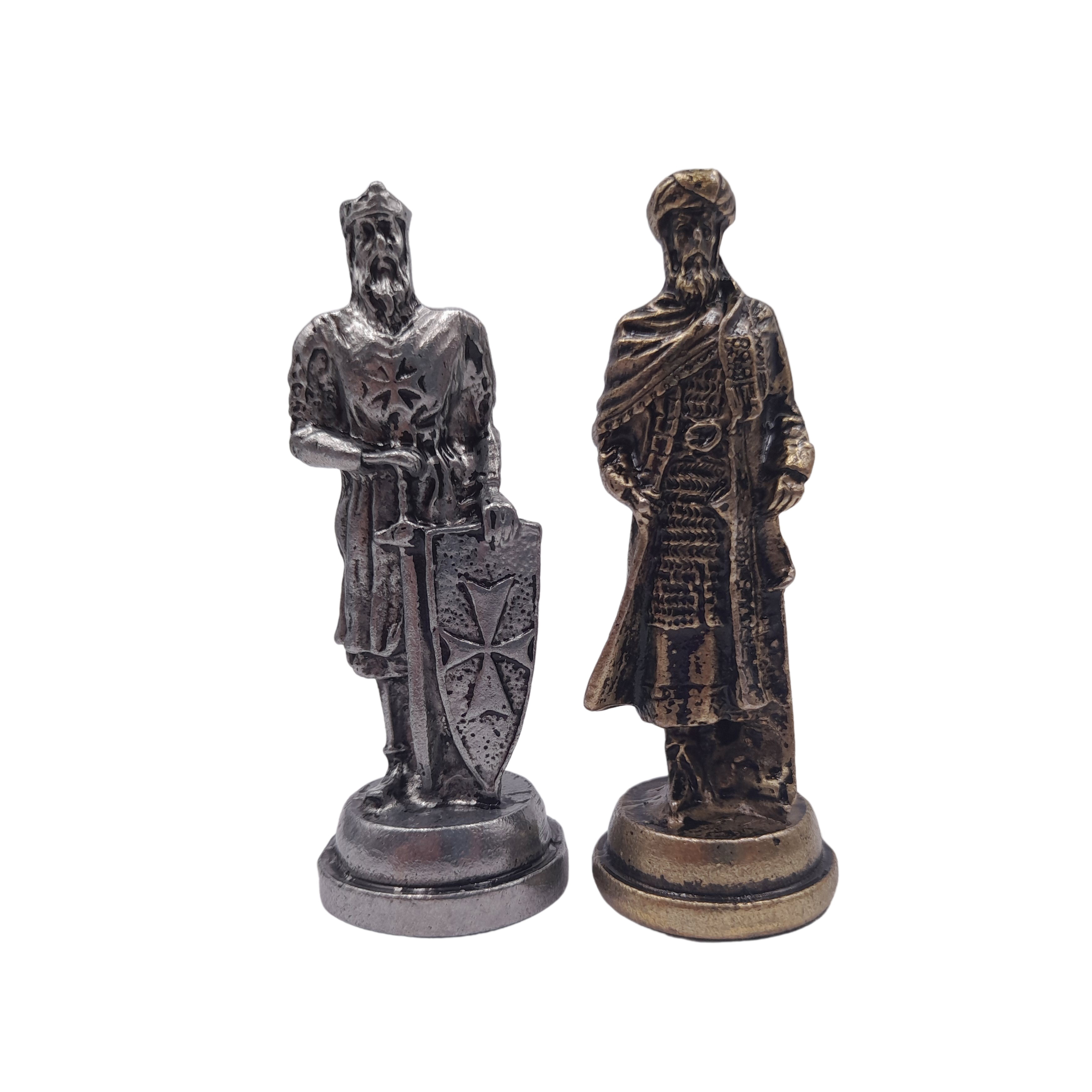 Piese de sah IdeallStore®, Chess Battle, metalice, lucrate manual, multicolor - 4 | YEO