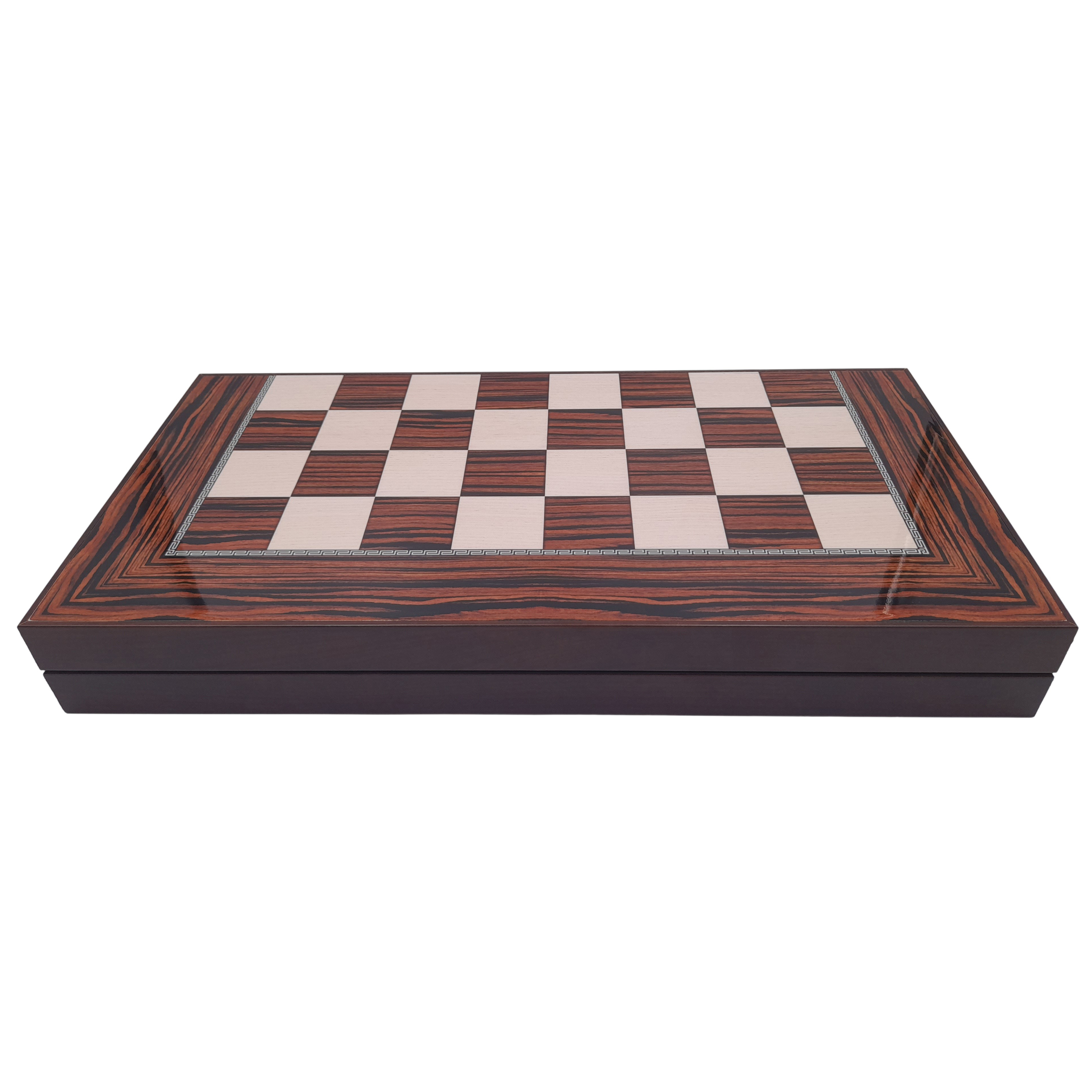 Joc table si dame IdeallStore®, Backgammon Expert, lemn lucios, inchidere magnetica, 48 cm, maro - 1 | YEO