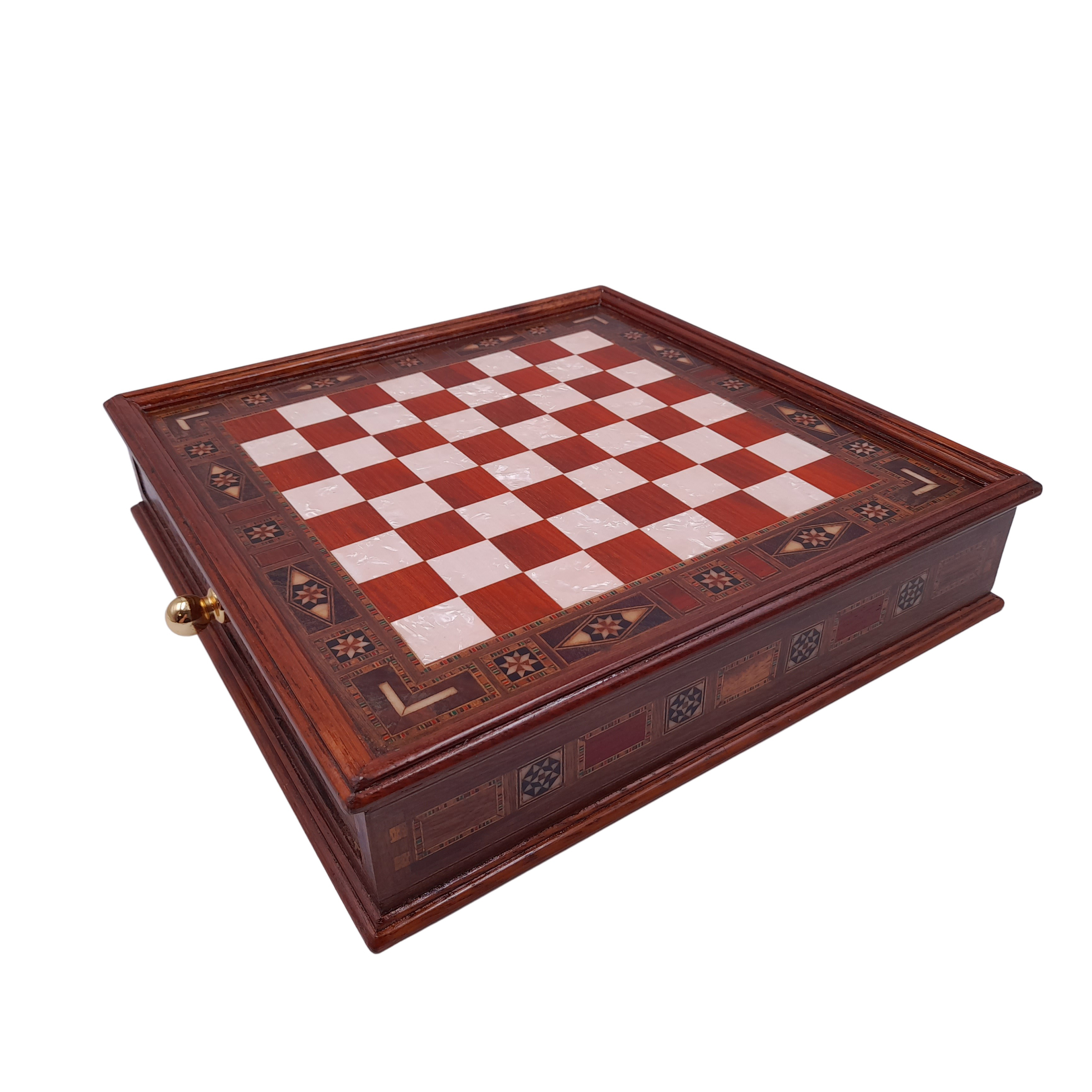 Joc sah IdeallStore®, Chess Master, 30x30 cm, lemn, maro, geanta transport - 2 | YEO