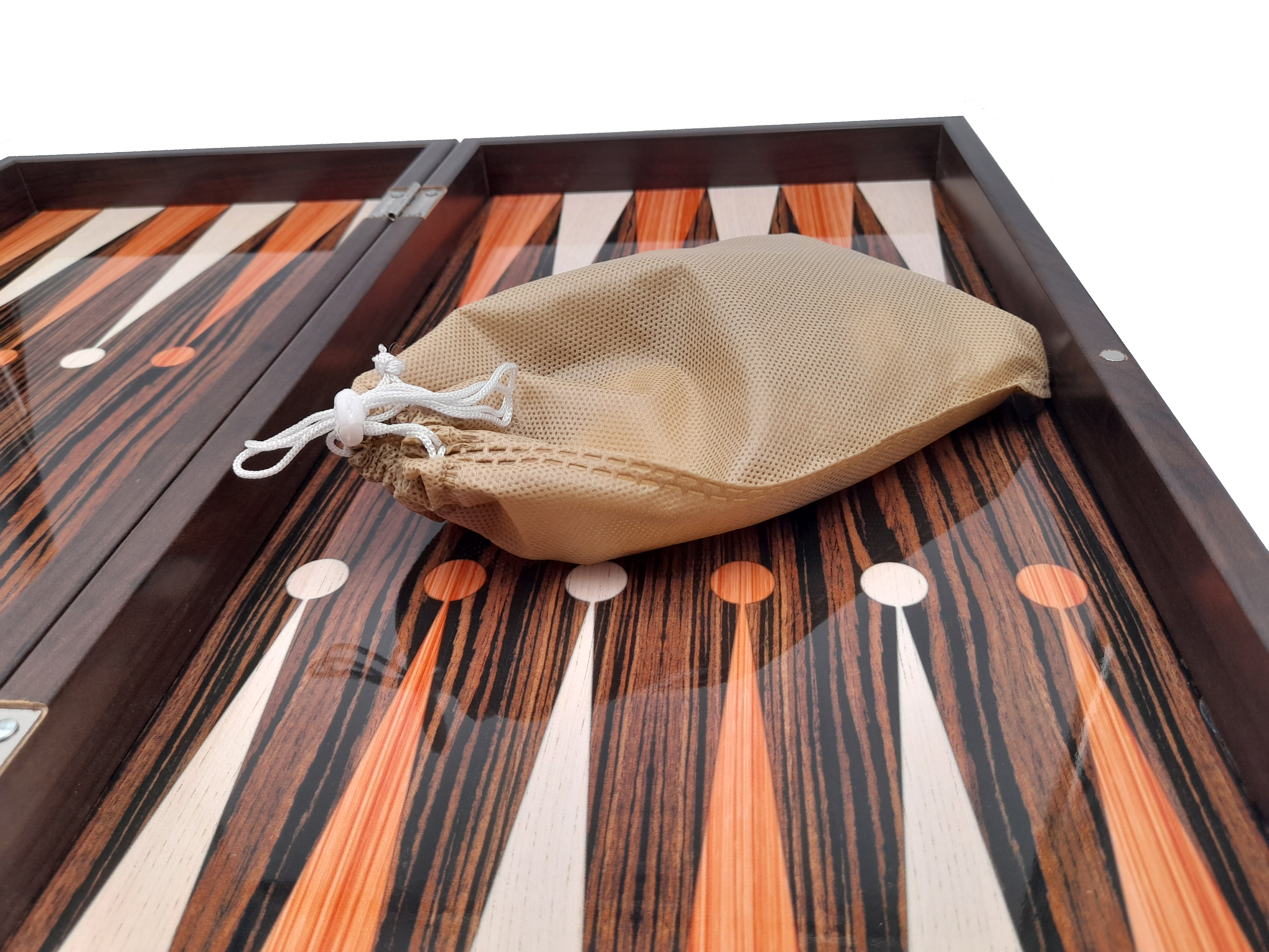 Joc table si dame IdeallStore®, Backgammon Expert, lemn lucios, inchidere magnetica, 48 cm, maro - 2 | YEO