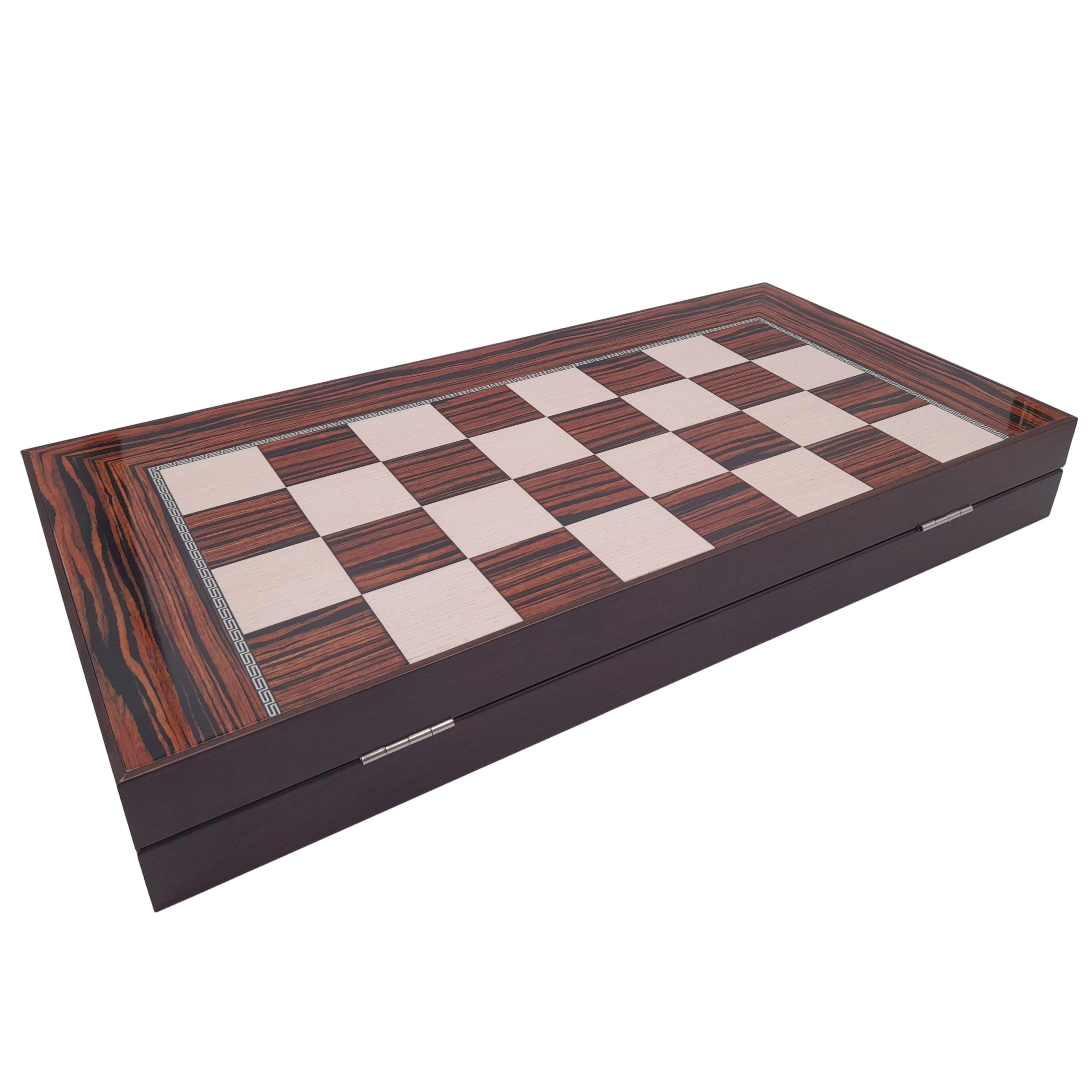 Joc table si dame IdeallStore®, Backgammon Expert, lemn lucios, inchidere magnetica, 48 cm, maro - 3 | YEO