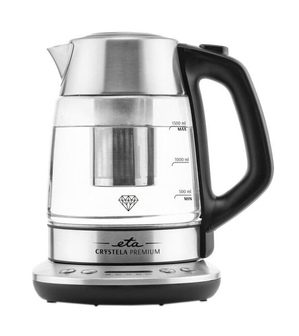 Fierbator electric cu infuzor pentru ceai ETA CRYSTELA PREMIUM 9153, 1.5 L, 2200W, otel inoxidabil si sticla