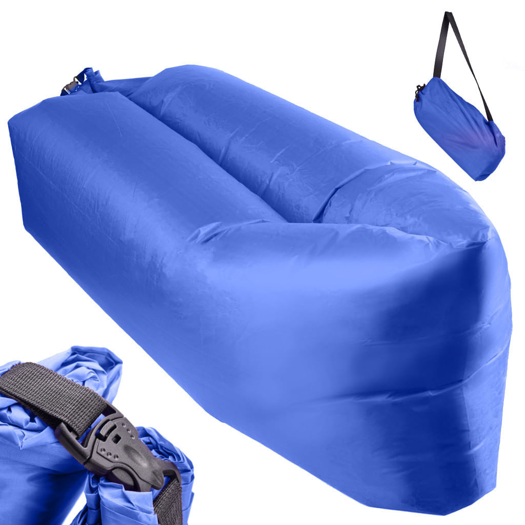 Saltea Autogonflabila Lazy Bag tip sezlong, pentru camping, plaja sau piscina