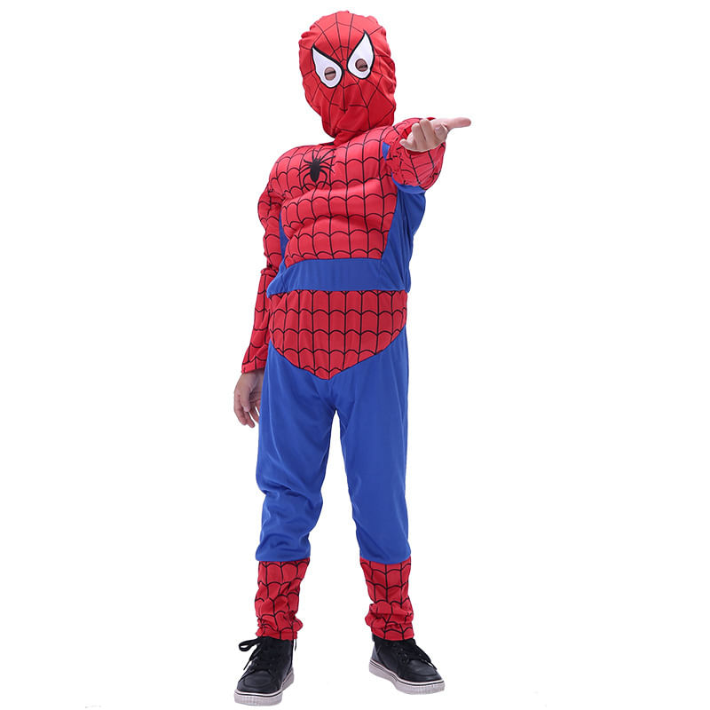 Set costum Ultimate Spiderman IdeallStore® pentru copii, 100% poliester, 5-7 ani, rosu si masca plastic - 2 | YEO