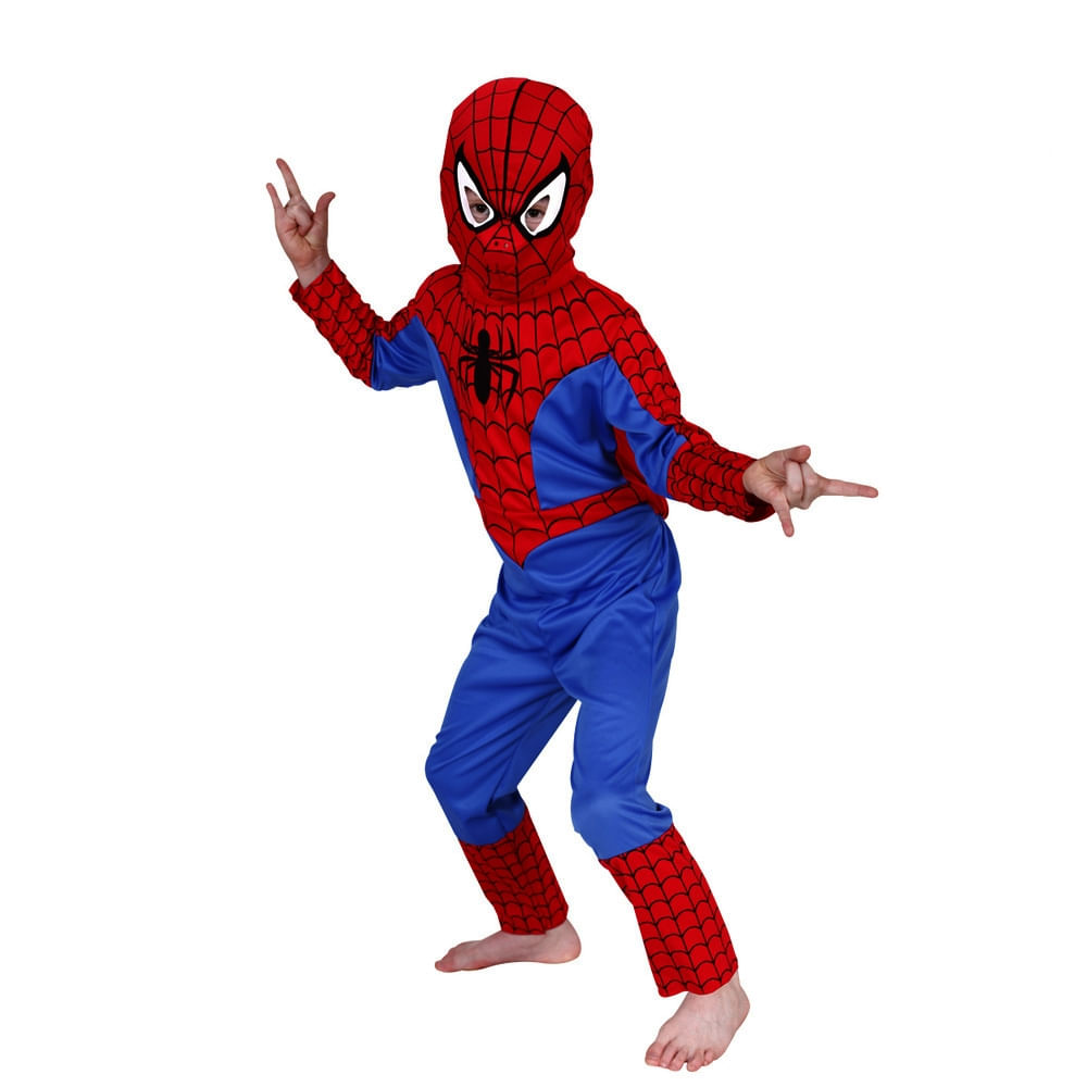 Set costum First Spiderman IdeallStore® pentru copii, 100% poliester, 120-130 cm si masca plastic - 2 | YEO