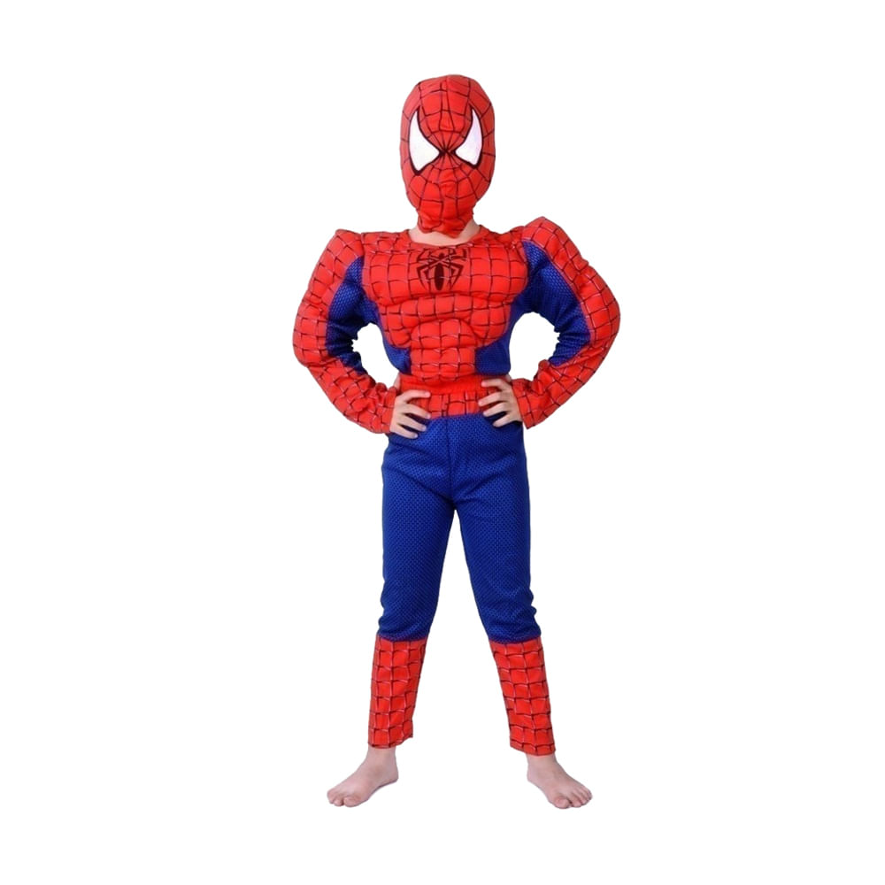 Costum Clasic Spiderman cu muschi IdeallStore®, 5 ani, poliester, rosu