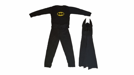 Set costum clasic Batman IdeallStore®, 7-9 ani, 120-130 cm, negru si masca LED - 2 | YEO