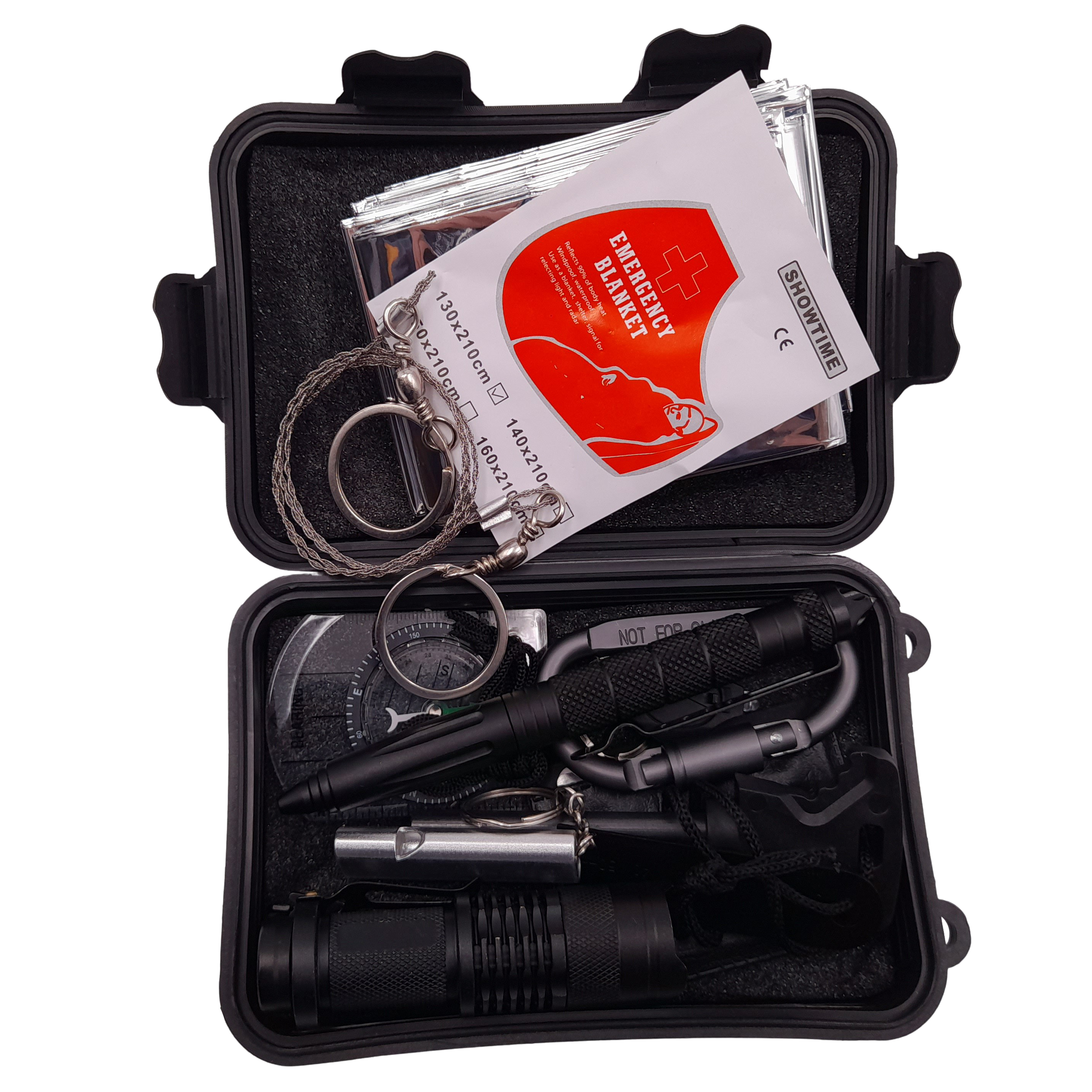 Kit supravietuire IdeallStore®, Help Society, 13 elemente multifunctionale, negru - 2 | YEO